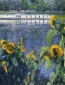 Tournesols sur les rives de la Seine paysage Gustave Caillebotte